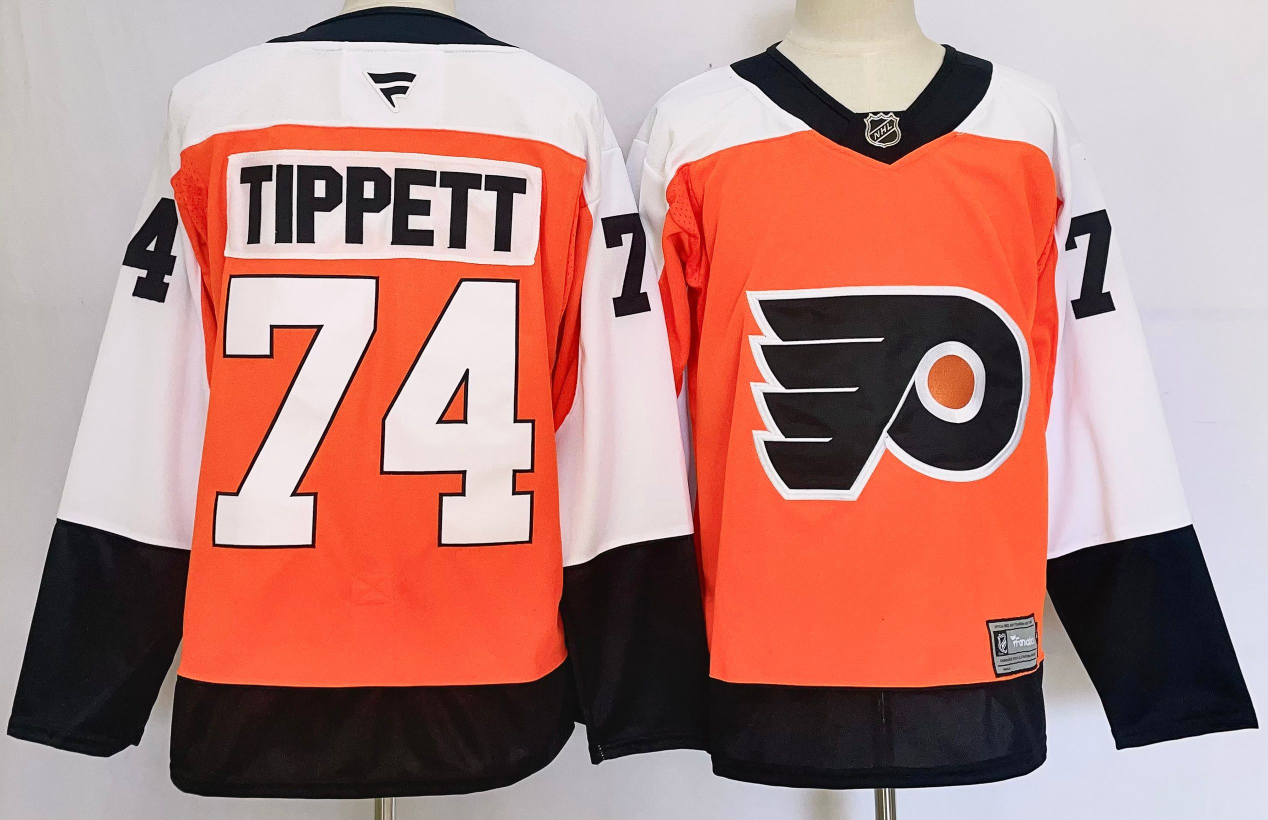 Men Philadelphia Flyers #74 Tippett Orange 2025 Home Premier Player NHL Jersey